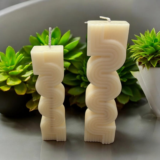 White pillar candles