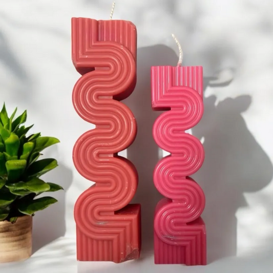 Pink Pillar Candles